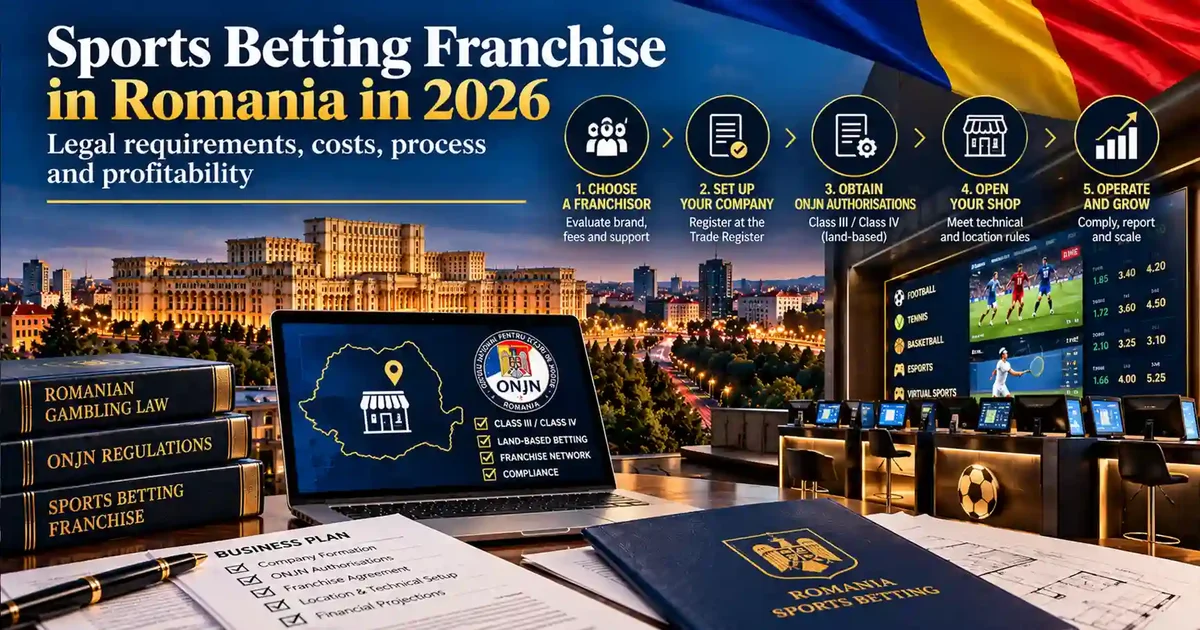 Sports betting franchise in Romania in 2026: legal requirements, costs, process and profitability of a retail betting shop