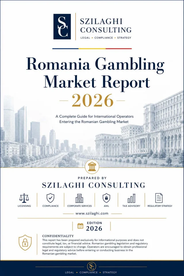 Cover of the Romania Gambling Market Report 2026 by Szilaghi Consulting